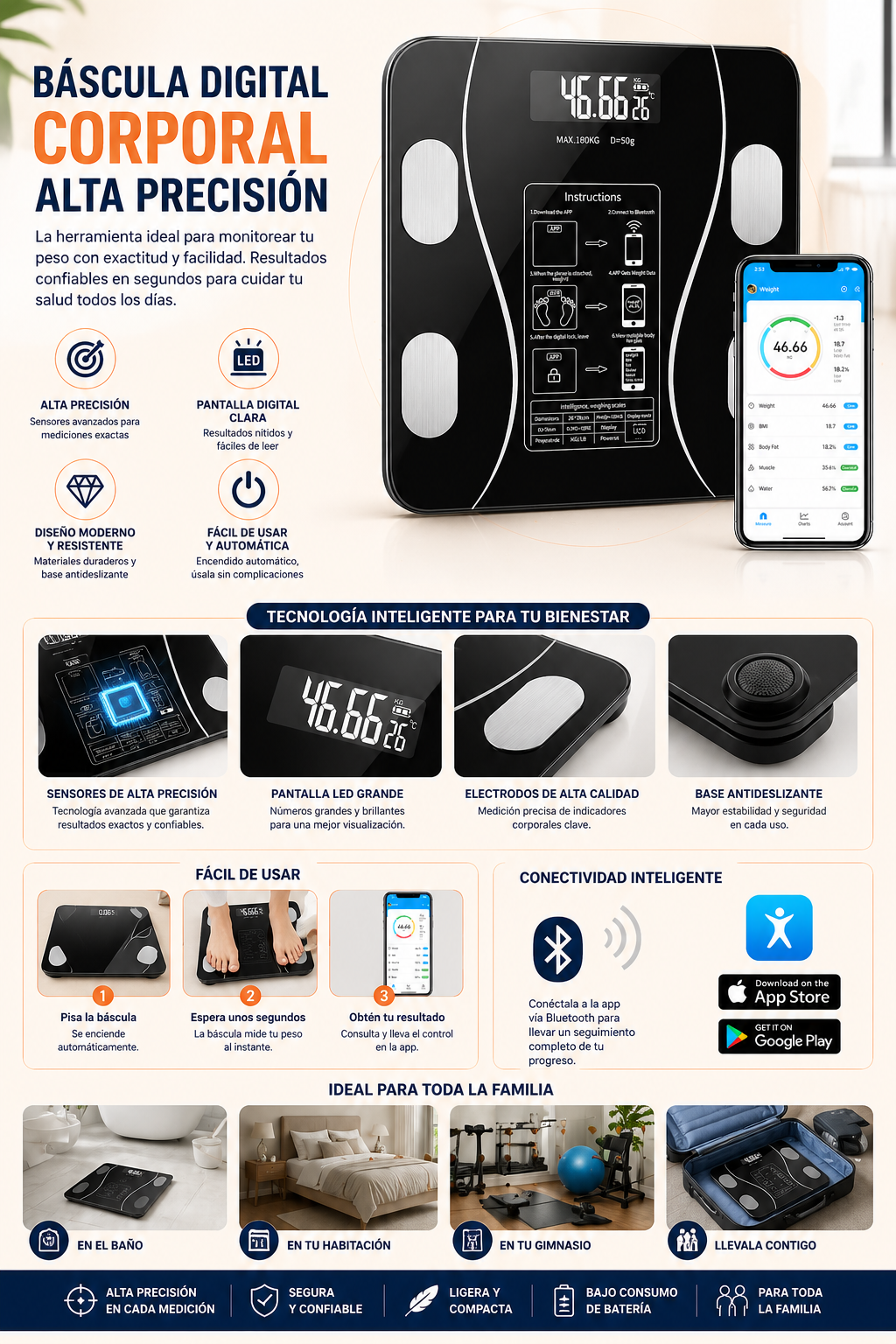 Bascula Inteligente Bluetooth