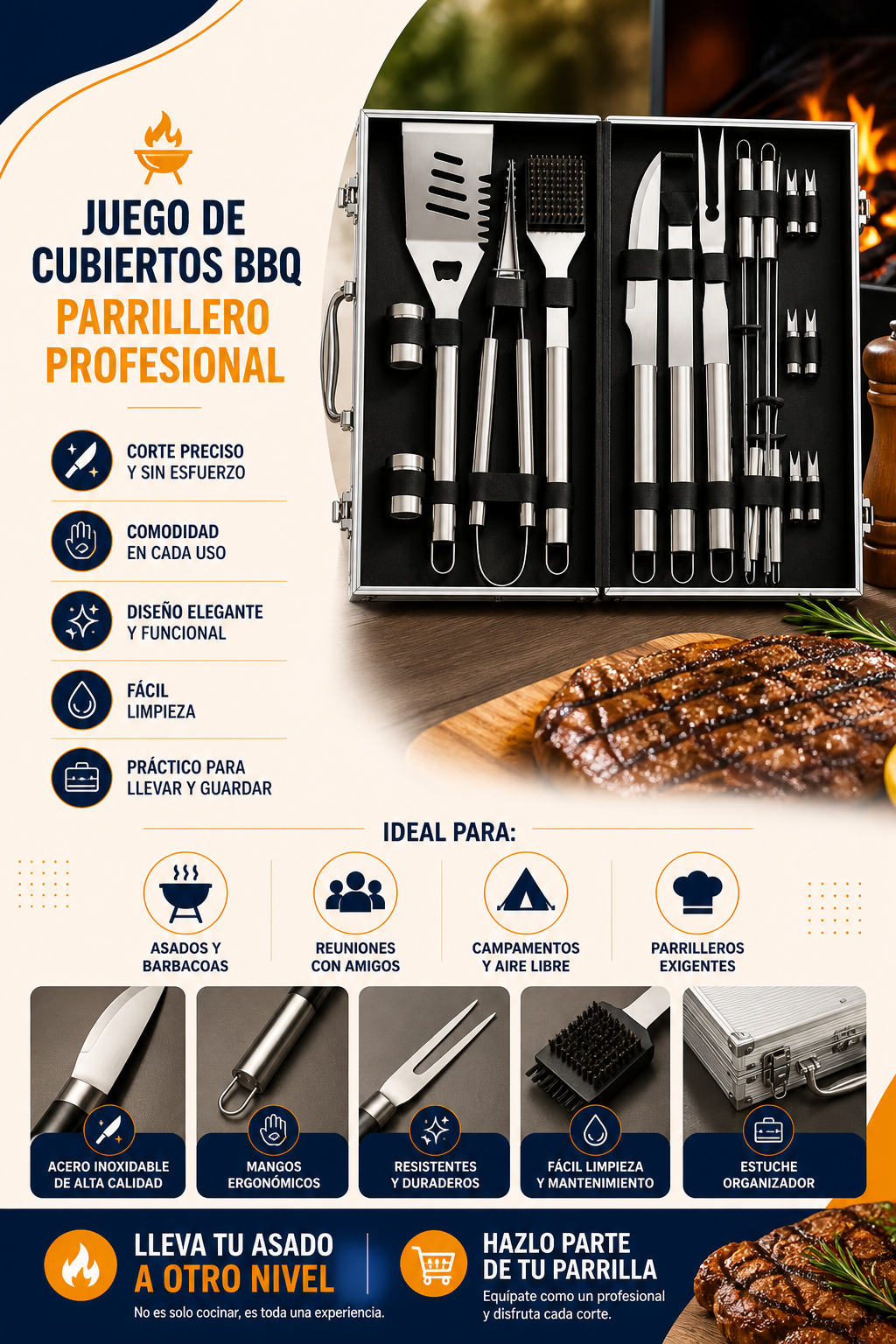 Juego de Cubiertos BBQ