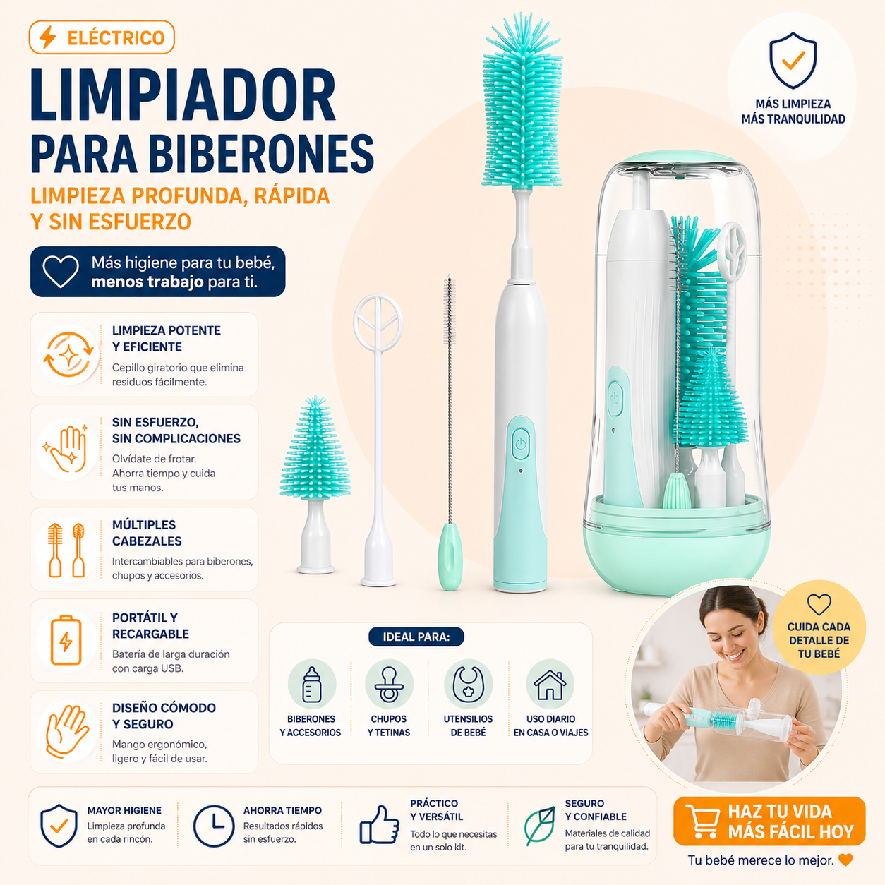 Limpiador electrico para biberones