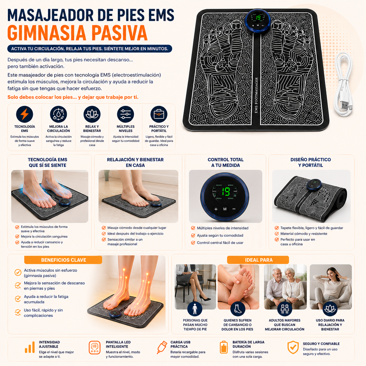Masajeador de Pies | Gimnasia Pasiva