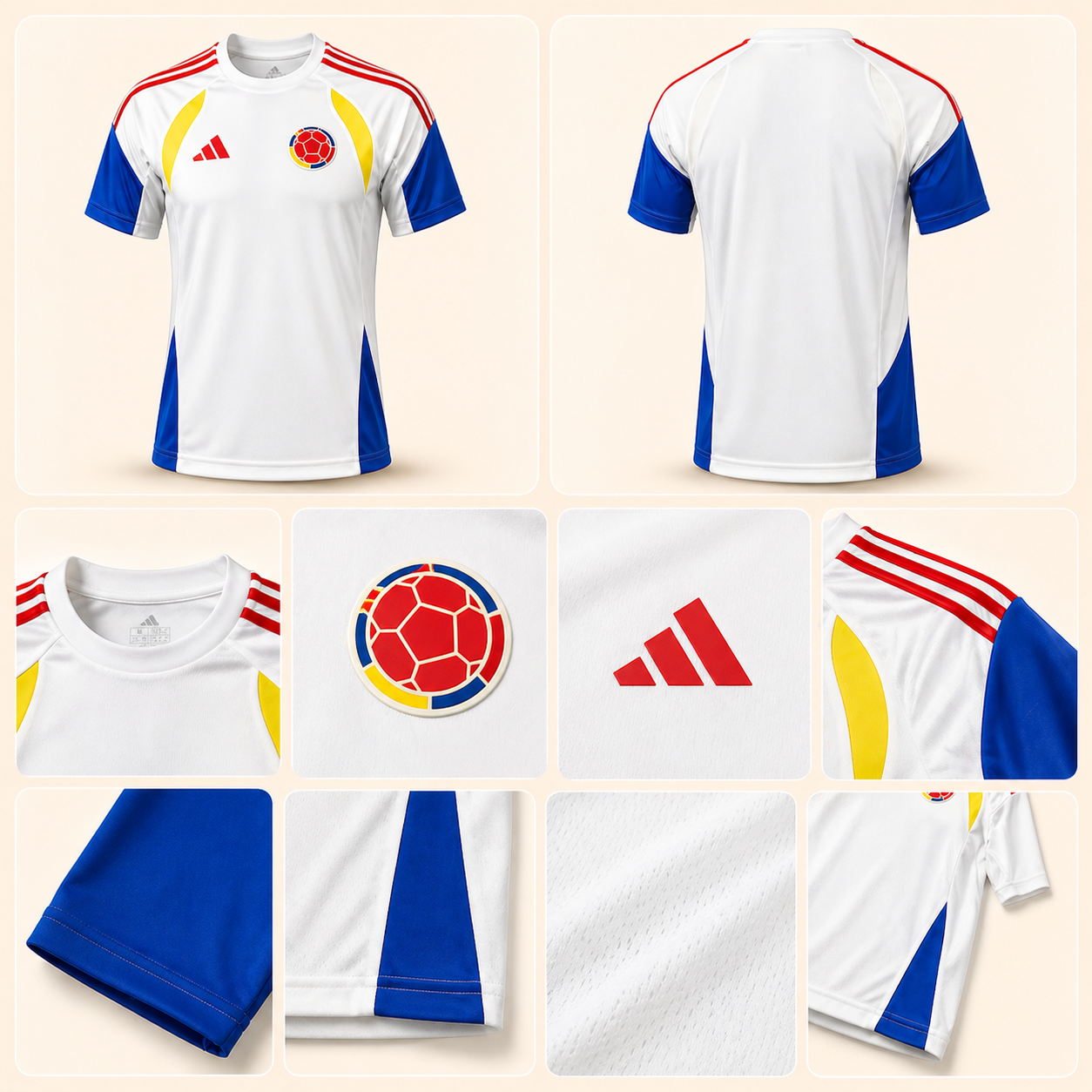 Camiseta Blanca de Entrenamiento Selección Colombia - Hombre