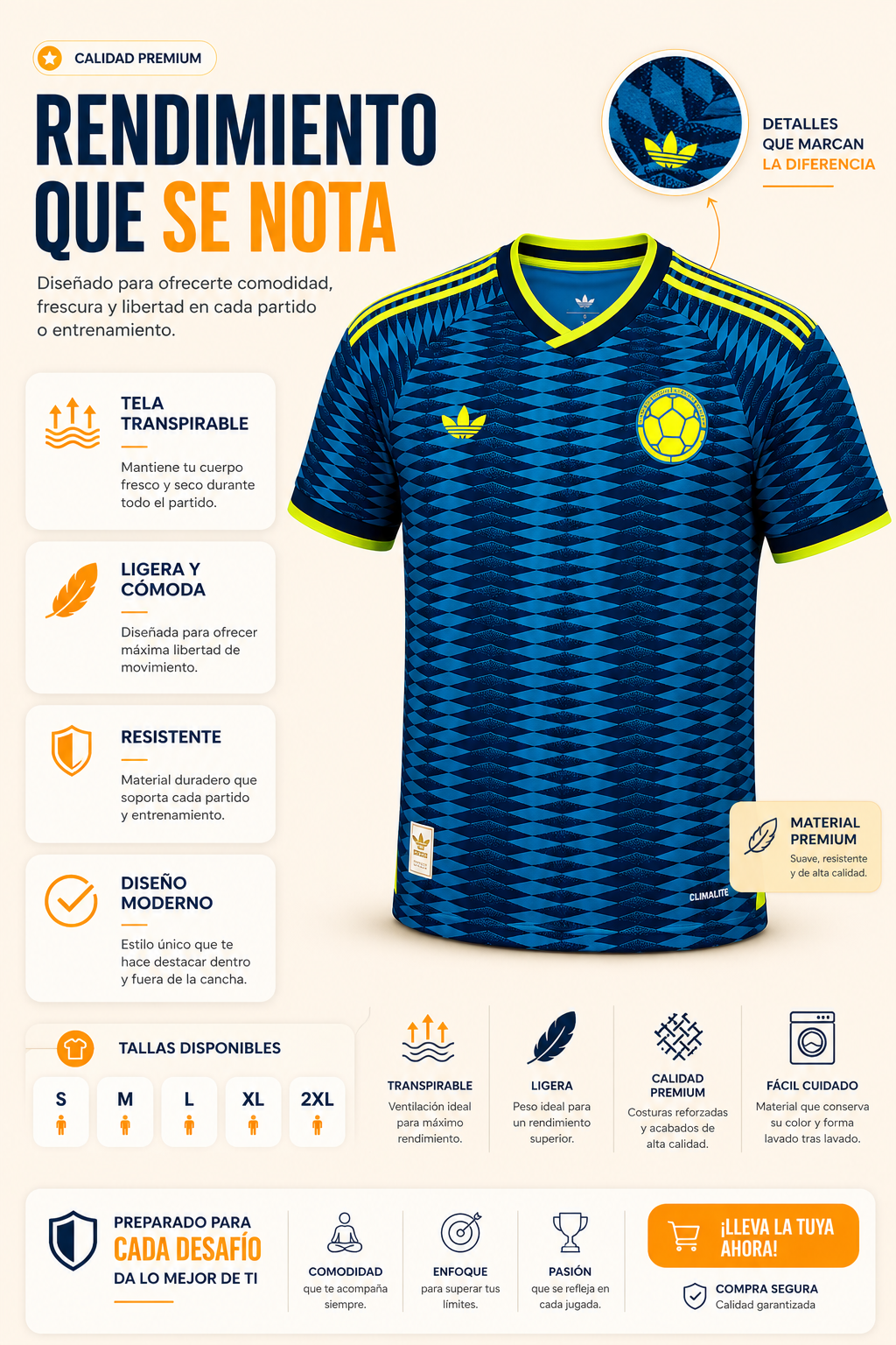 Camiseta Visitante Selección Colombia - Hombre