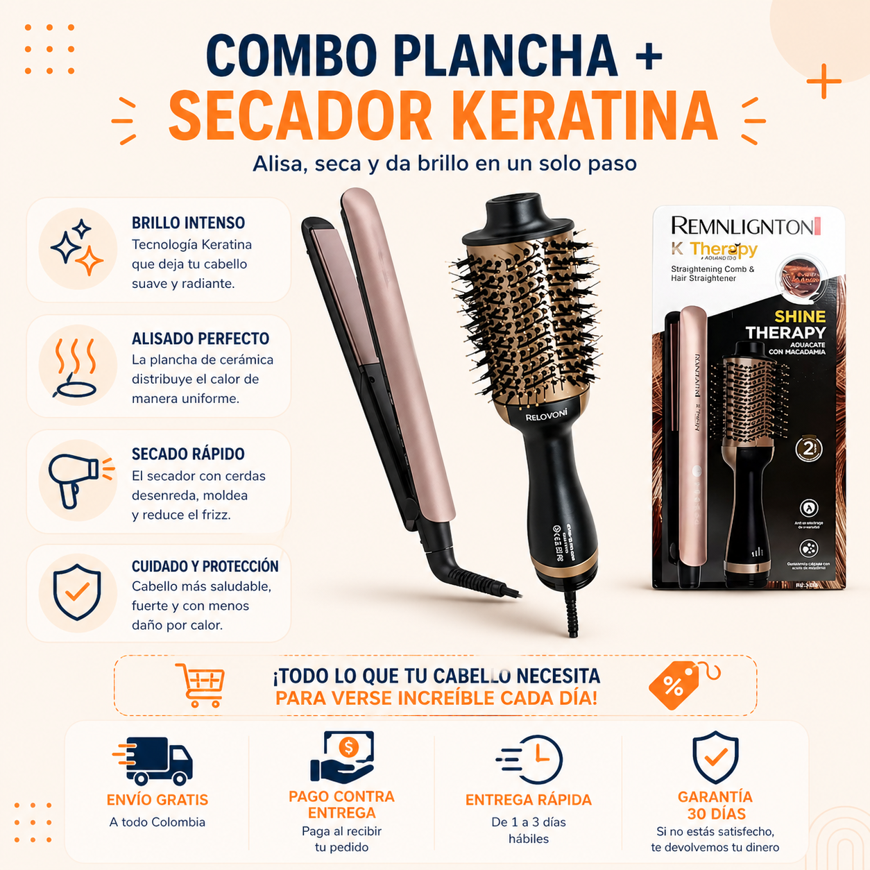 Combo Plancha + Secador Keratina