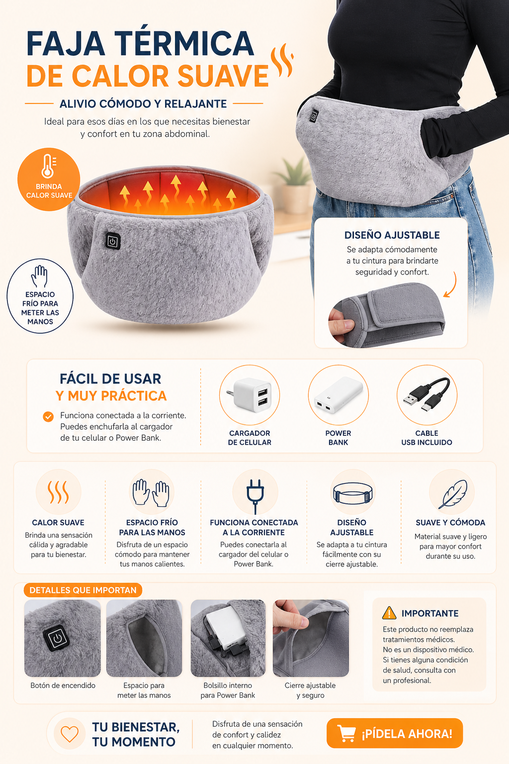Faja Térmica Cólicos- Dolor Lumbar