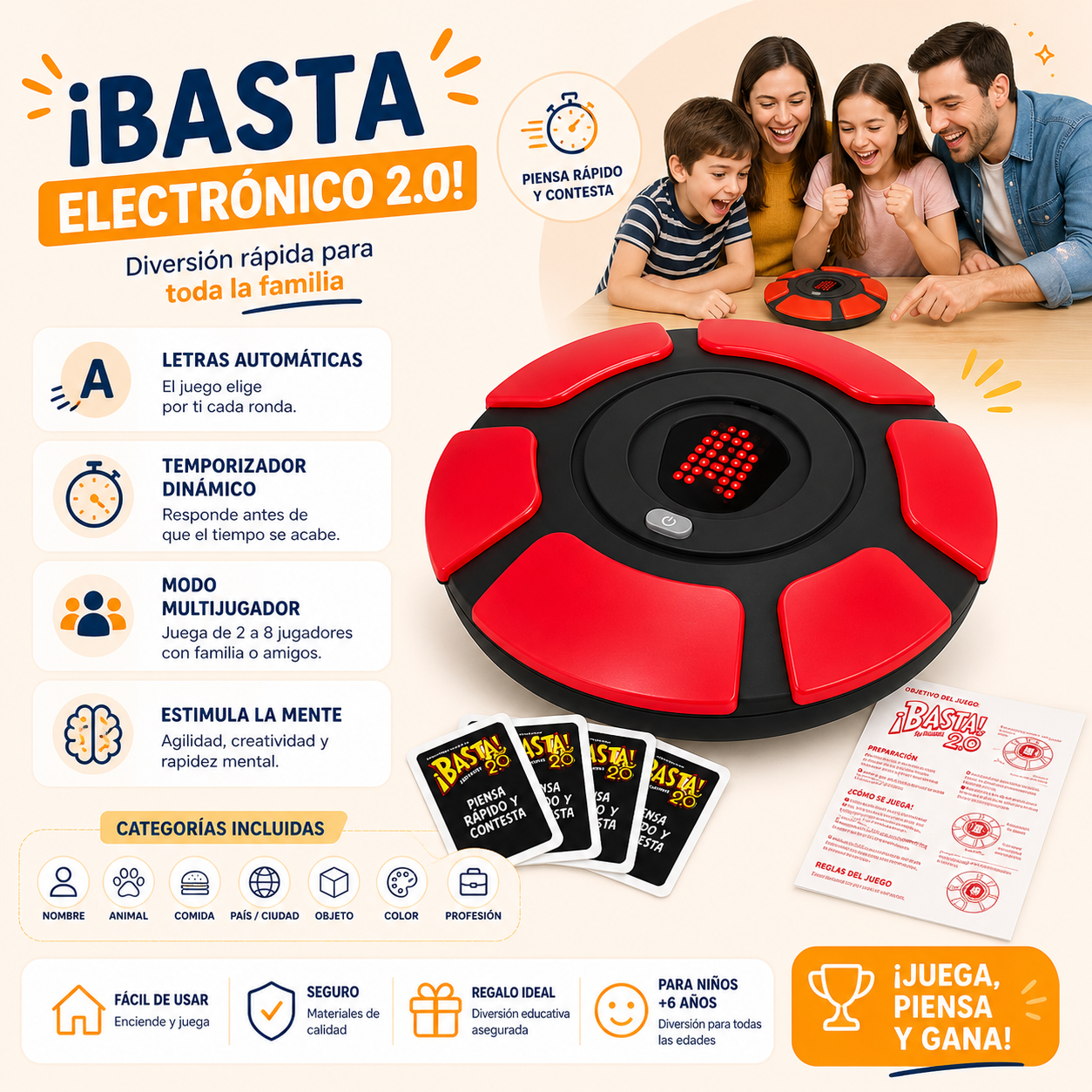 Juego De Mesa Basta 2.0 Electrónico