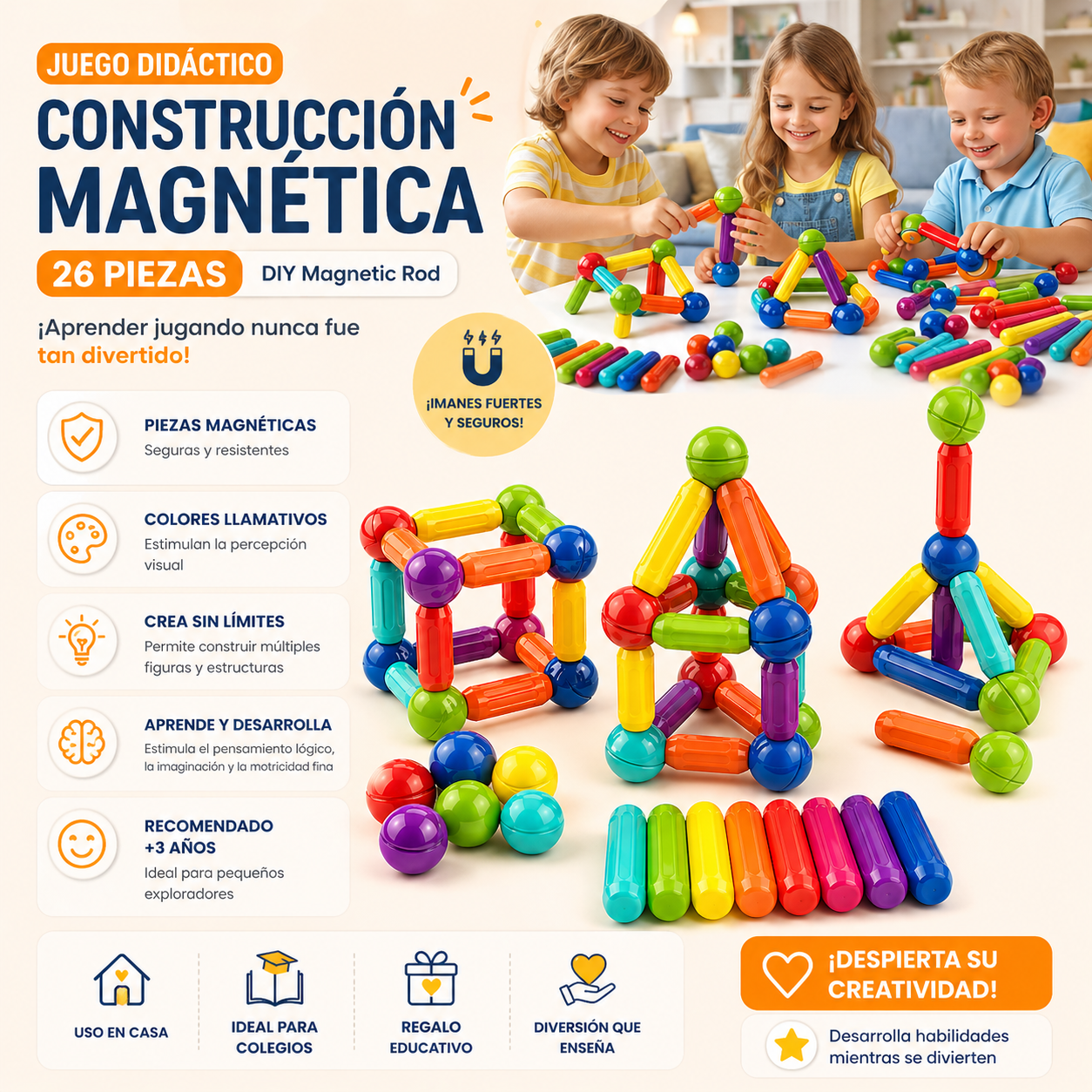 Juego Didáctico Magnético 26 Piezas
