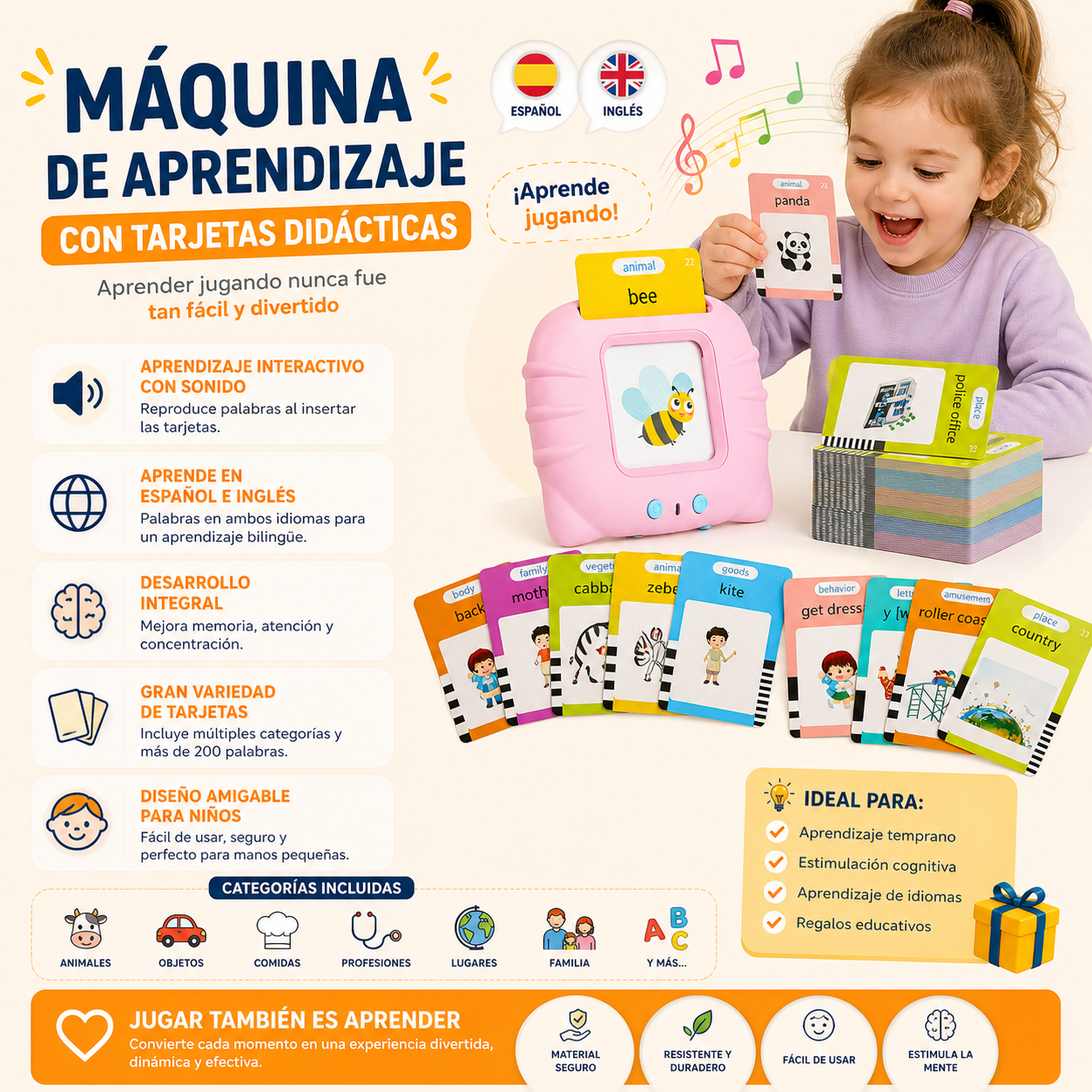 Máquina Aprendizaje Tarjetas Didácticas