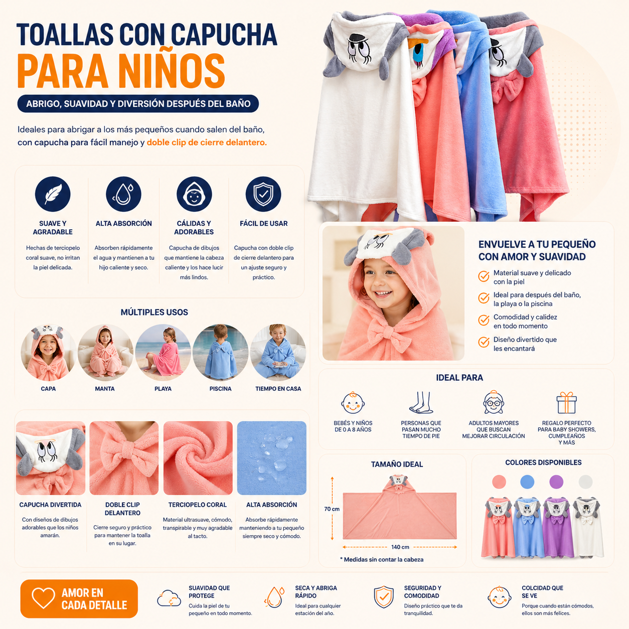 Toalla Bata Terciopelo Infantil